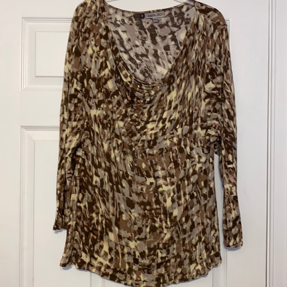 Long sleeve mixed browns top